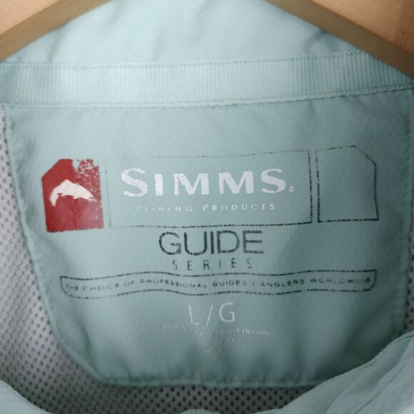 Simms Shirt Green Guide Series Fishing Short Sleeve Vented Lightweight Men Large - Picture 7 of 15